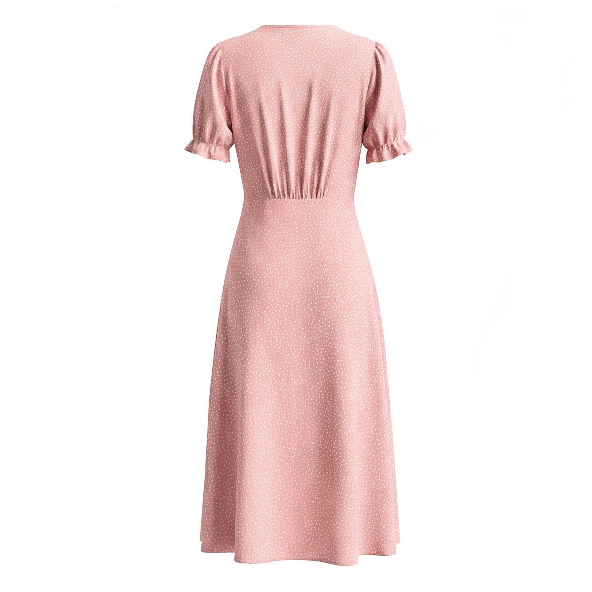 French Lace Polka Dot Dress - Classic & Versatile KUN-00169