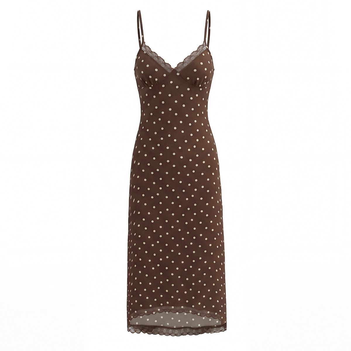 Women's Polka Dot Lace Cami Dress - Sleeveless Backless V-Neck KUN-00167