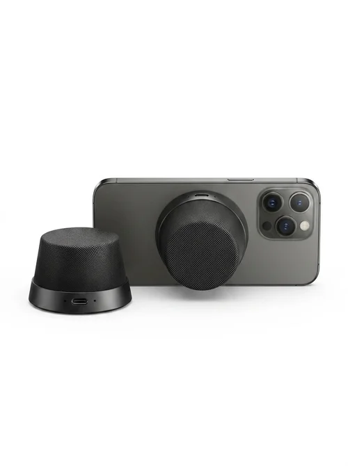 Magnetic Wireless Bluetooth 5.3 Speaker with Phone Stand, 40mm Driver, 360° Surround Sound, TWS Stereo Pairing, IPX6 Waterproof Portable Speaker