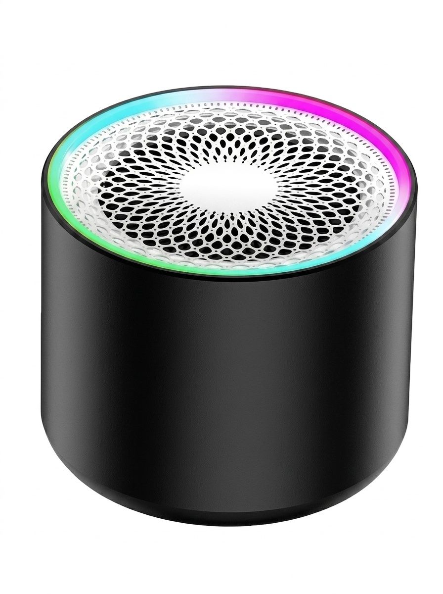 Mini Wireless Bluetooth Speaker with Dynamic RGB Lighting, True Wireless Stereo (TWS) Pairing, Hands-Free Calls, Portable Compact Design