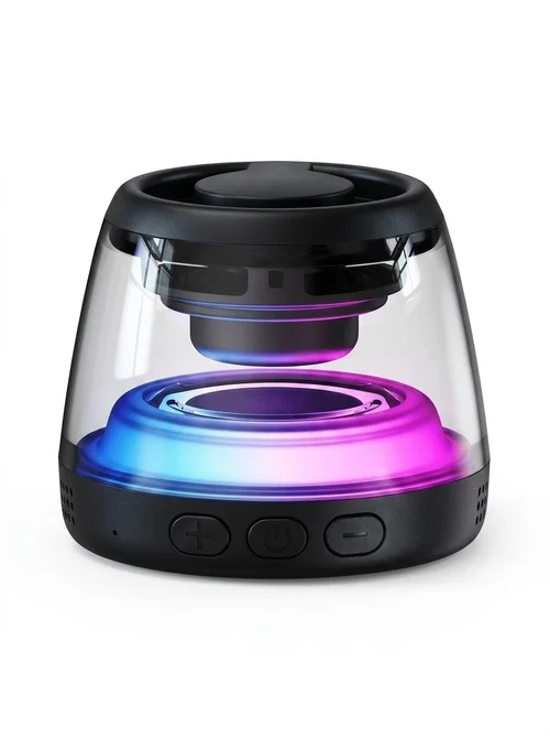 Portable RGB Bluetooth 5.4 Speaker with Magnetic Base, 360° Audio, Dynamic Lighting, 8-Hour Playtime, Durable Wireless Mountable Speaker