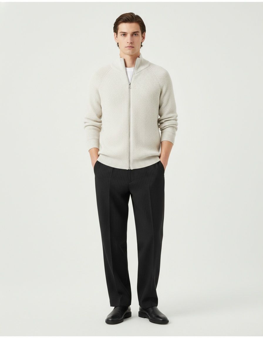 Men's Mock Neck Zip Knit Sweater Casual Daily Outerwear