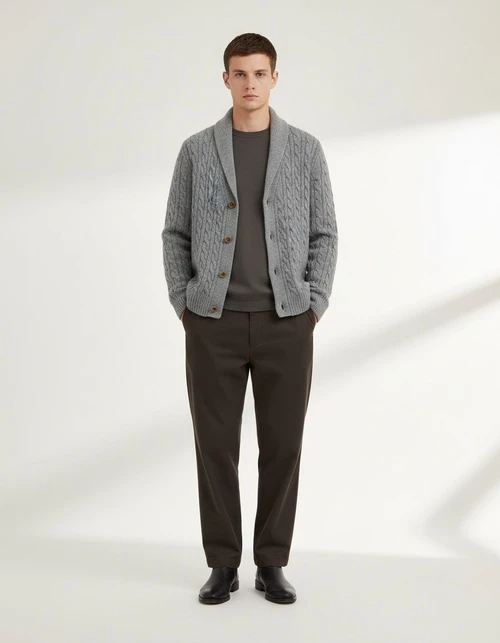 Men's Slim Fit Knit Cardigan Lightweight Solid Color Sweater Jacket