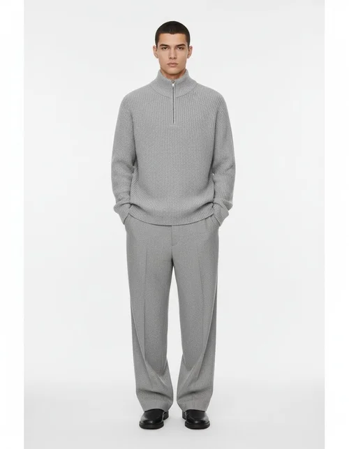 Pull à manches longues basique uni pour homme