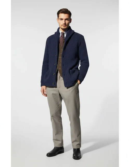 Pull en maille à revers color block pour homme, coupe ample, vêtement d'extérieur