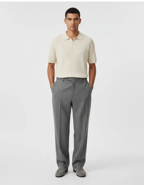 Polo rayé à manches courtes pour homme, coupe ajustée, léger, pull d'été