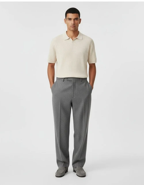 Men's Striped Short Sleeve Knit Polo Slim Fit Lightweight Summer Sweater