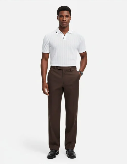 Polo haut de gamme pour homme, manches courtes, en maille unie, respirant, en soie glacée