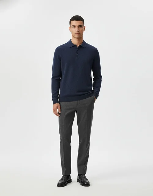 Polo décontracté en maille unie pour homme