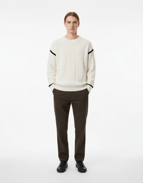 Maglione girocollo a righe da uomo di lusso a maniche lunghe