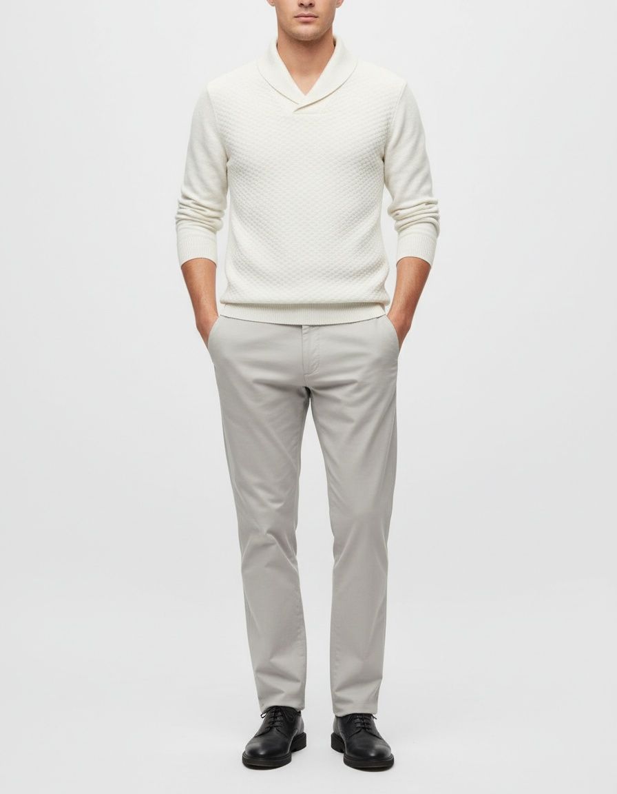 Men's V-Neck Long Sleeve Base Layer Casual Solid Sweater