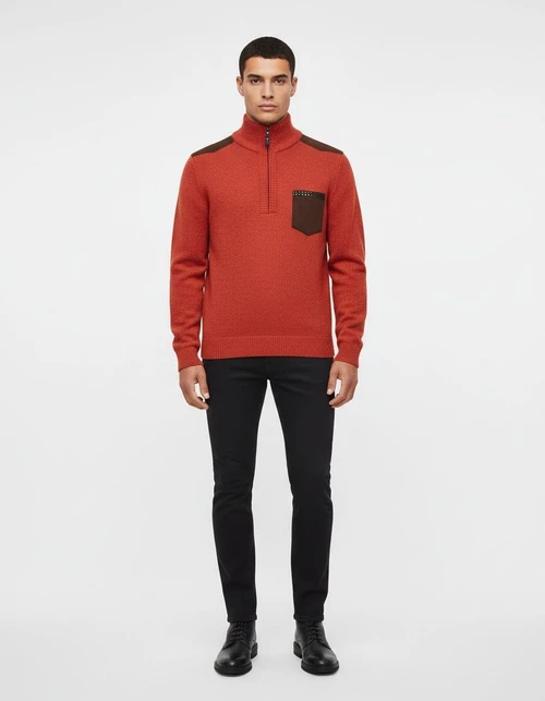 Men's Half-Zip Pullover Sweater Thick Casual Knit Top