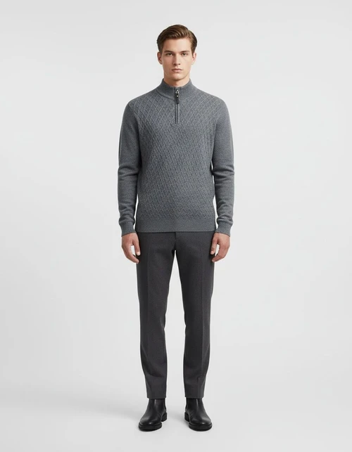 Men's Half-Zip Pullover Sweater Casual Base Layer