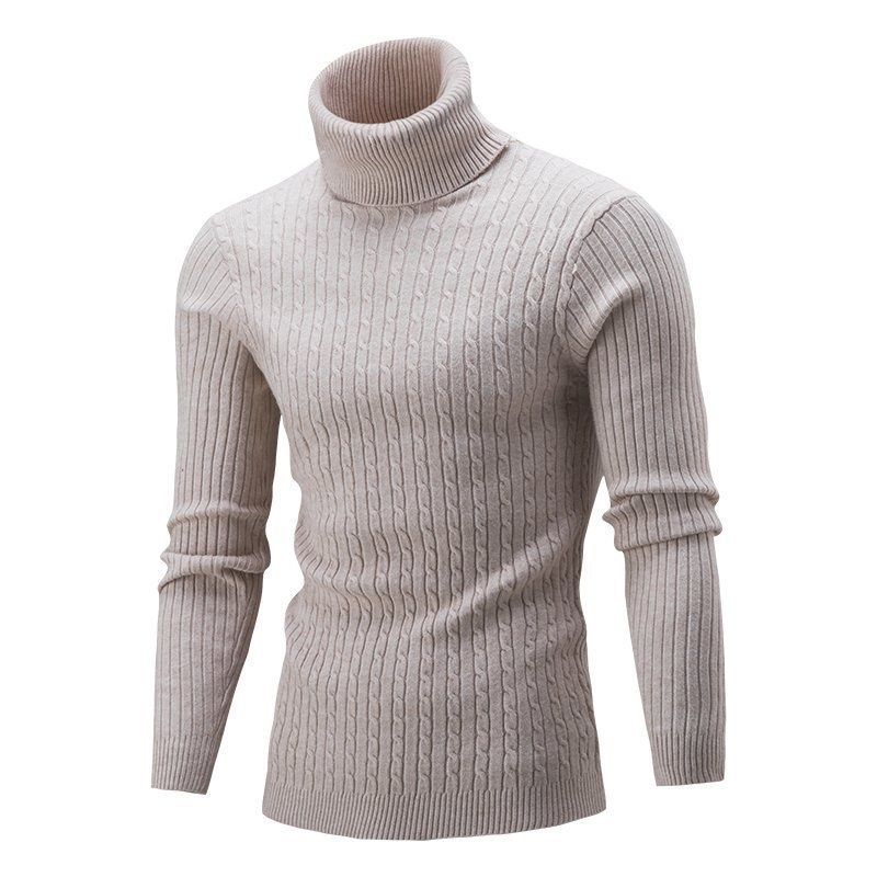 Men's Cable Knit Pullover Slim Fit Casual Sweater