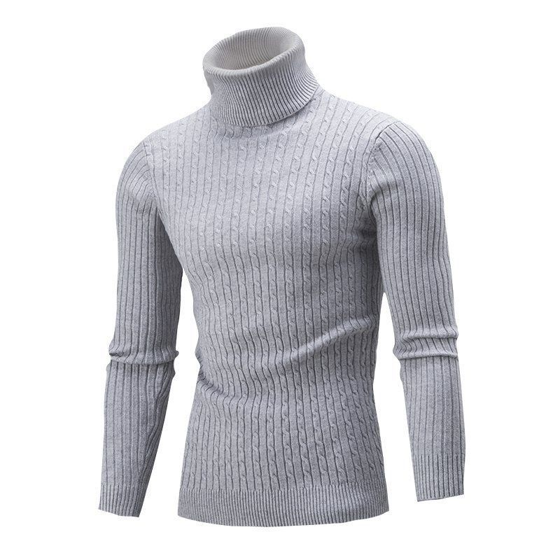 Men's Cable Knit Pullover Slim Fit Casual Sweater