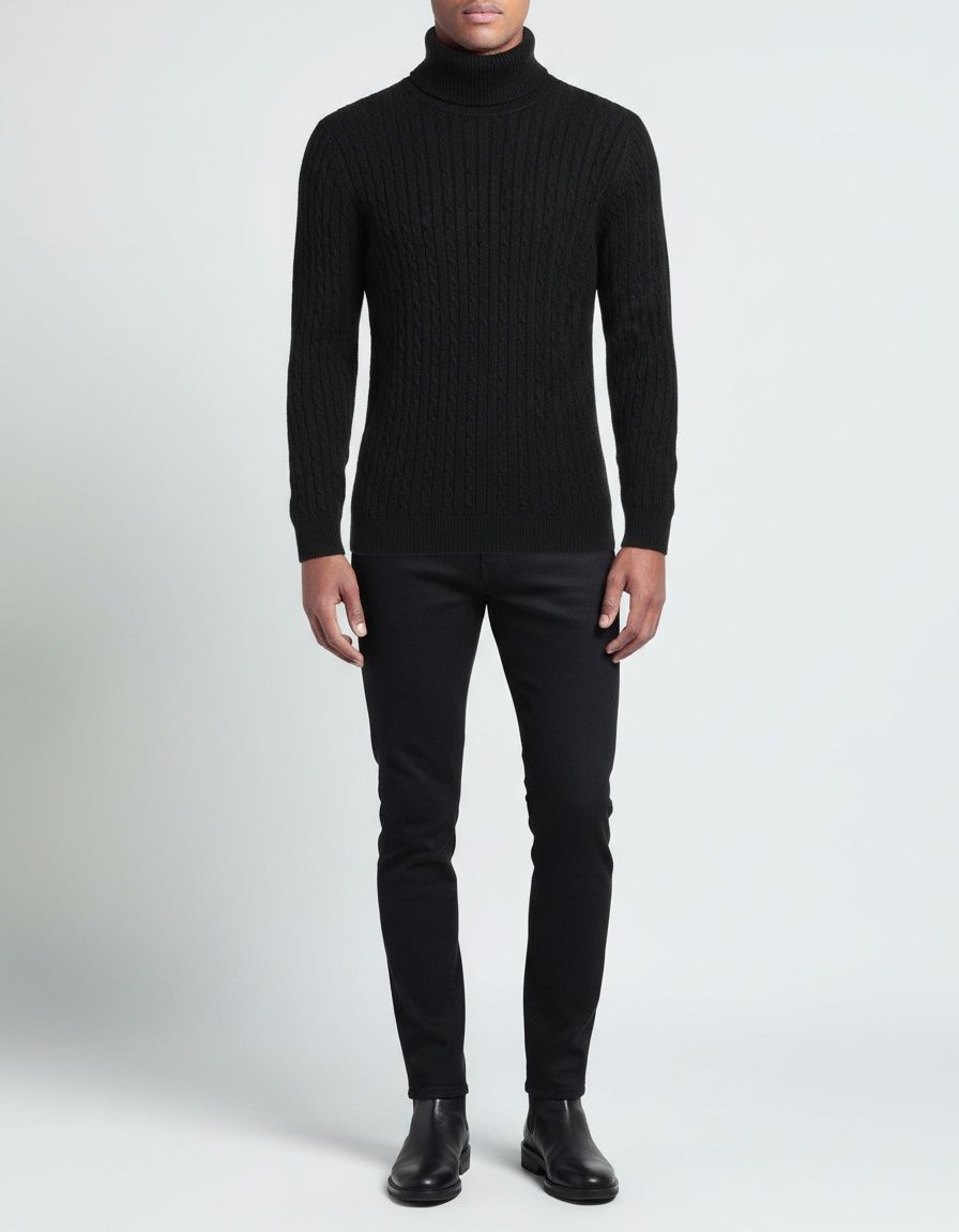 Men's Cable Knit Pullover Slim Fit Casual Sweater