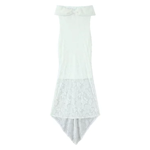 Women's Sleeveless Evening Dress with Detachable Faux Fur Shawl - High Stretch KUN-00188