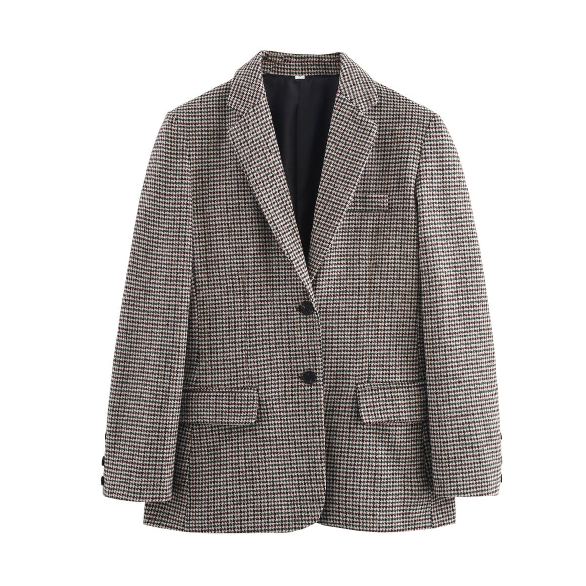 Houndstooth Blazer Chic Casual Suit Jacket KUN-00053