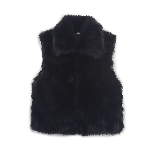 Faux Fur Vest Trendy Sleeveless Cardigan KUN-00038