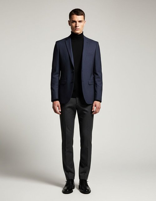 Blazer elegante da uomo slim fit per primavera/autunno, ideale per il lavoro e il tempo libero.