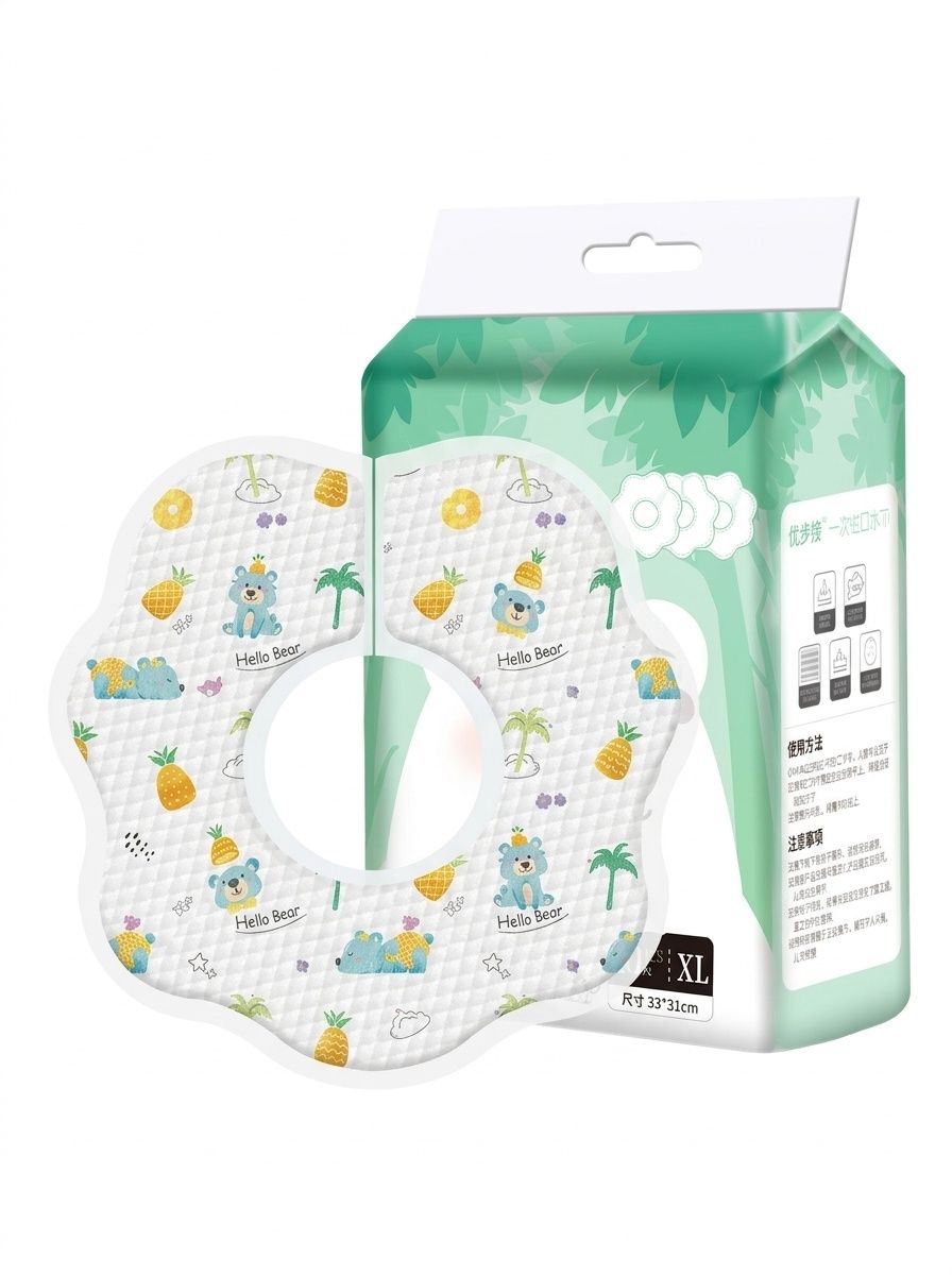 Baberos desechables Uber Bear para bebés, baberos ultra suaves y absorbentes para la dentición y las comidas.