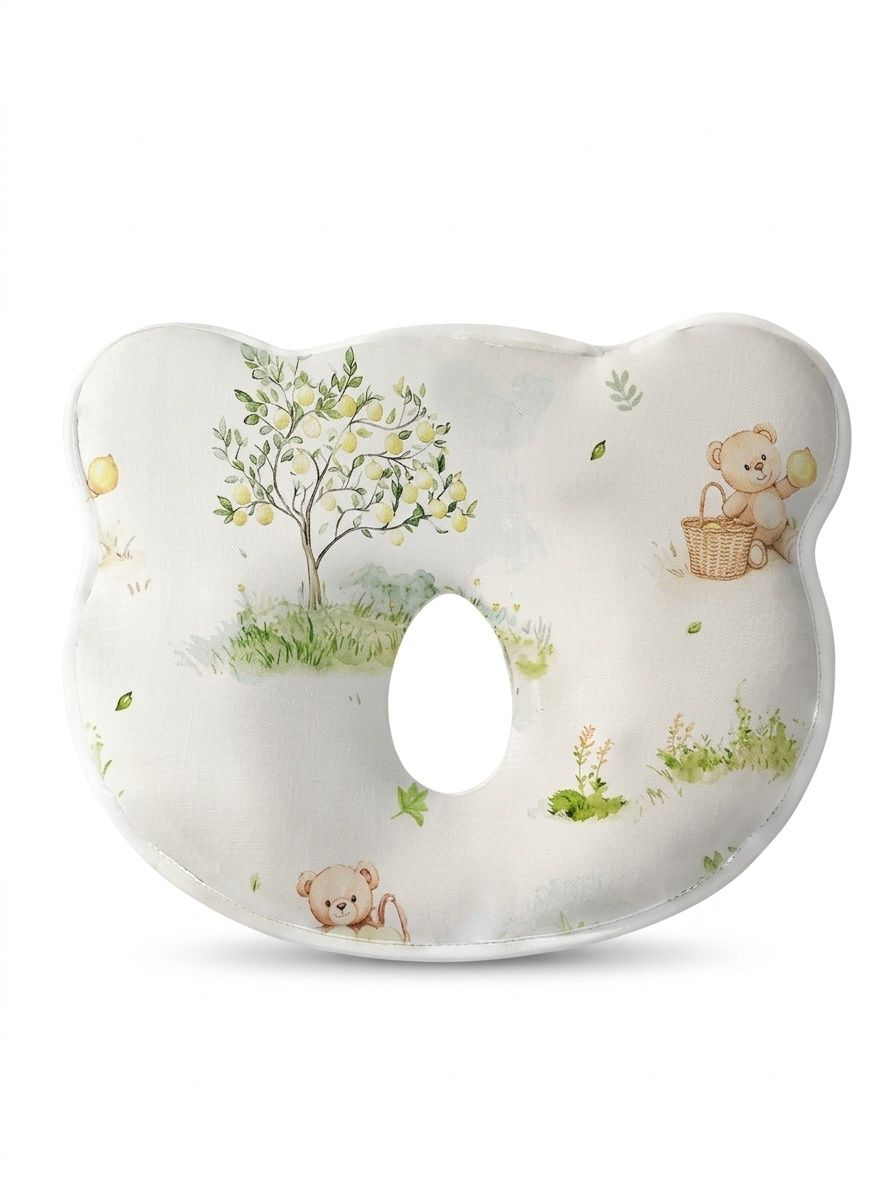 Almohada moldeadora de cabeza para recién nacidos, almohada infantil lavable de espuma viscoelástica anti-cabeza plana (0-12 meses)