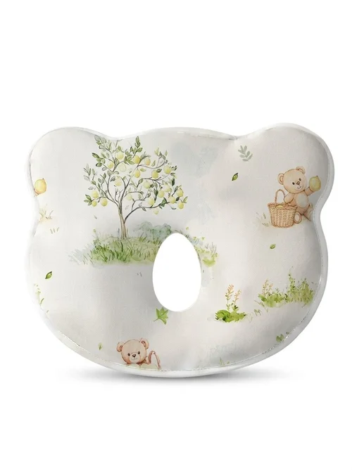 Almohada moldeadora de cabeza para recién nacidos, almohada infantil lavable de espuma viscoelástica anti-cabeza plana (0-12 meses)