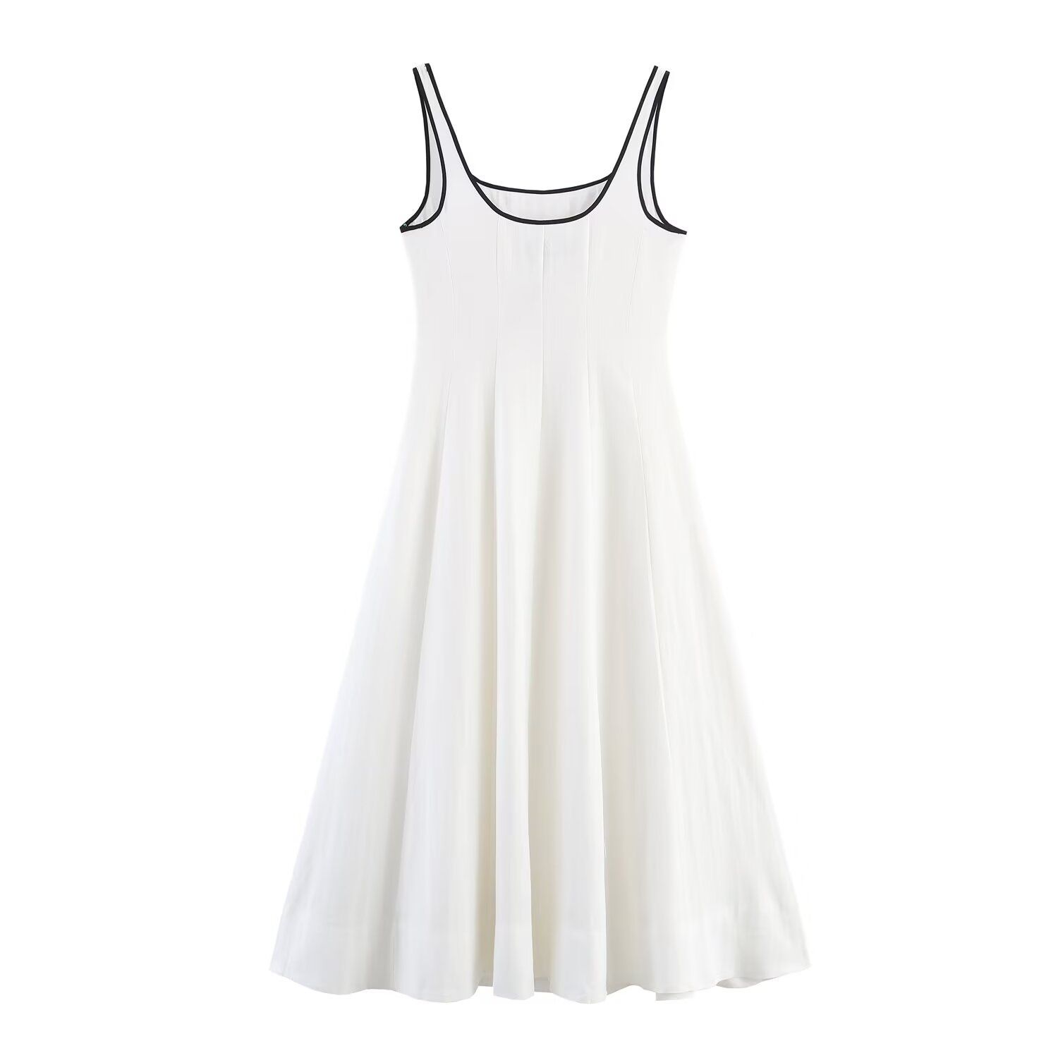 Midi Dress Color Block Trim Fashion KUN-00062