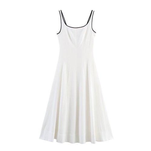 Midi Dress Color Block Trim Fashion KUN-00062