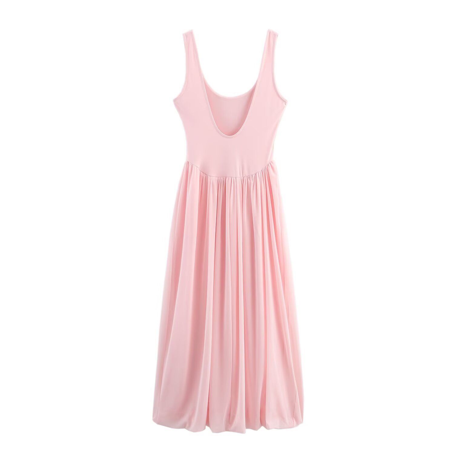 Silk Mesh Patchwork Dress - Versatile European Style KUN-00214