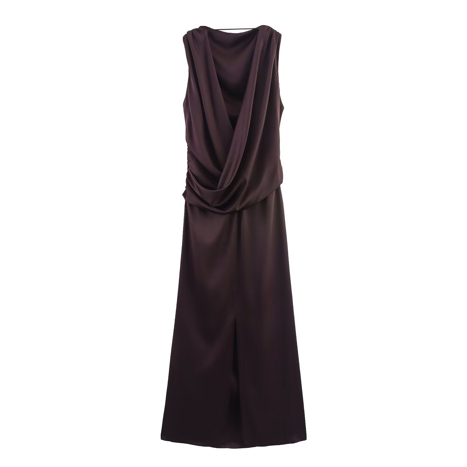 Satin Slip Dress Backless Maxi Dress KUN-00211