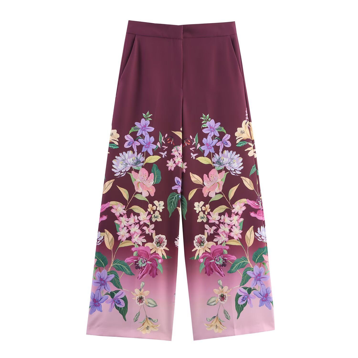 Floral Print Wide Leg Pants - Trendy & Chic KUN-00016