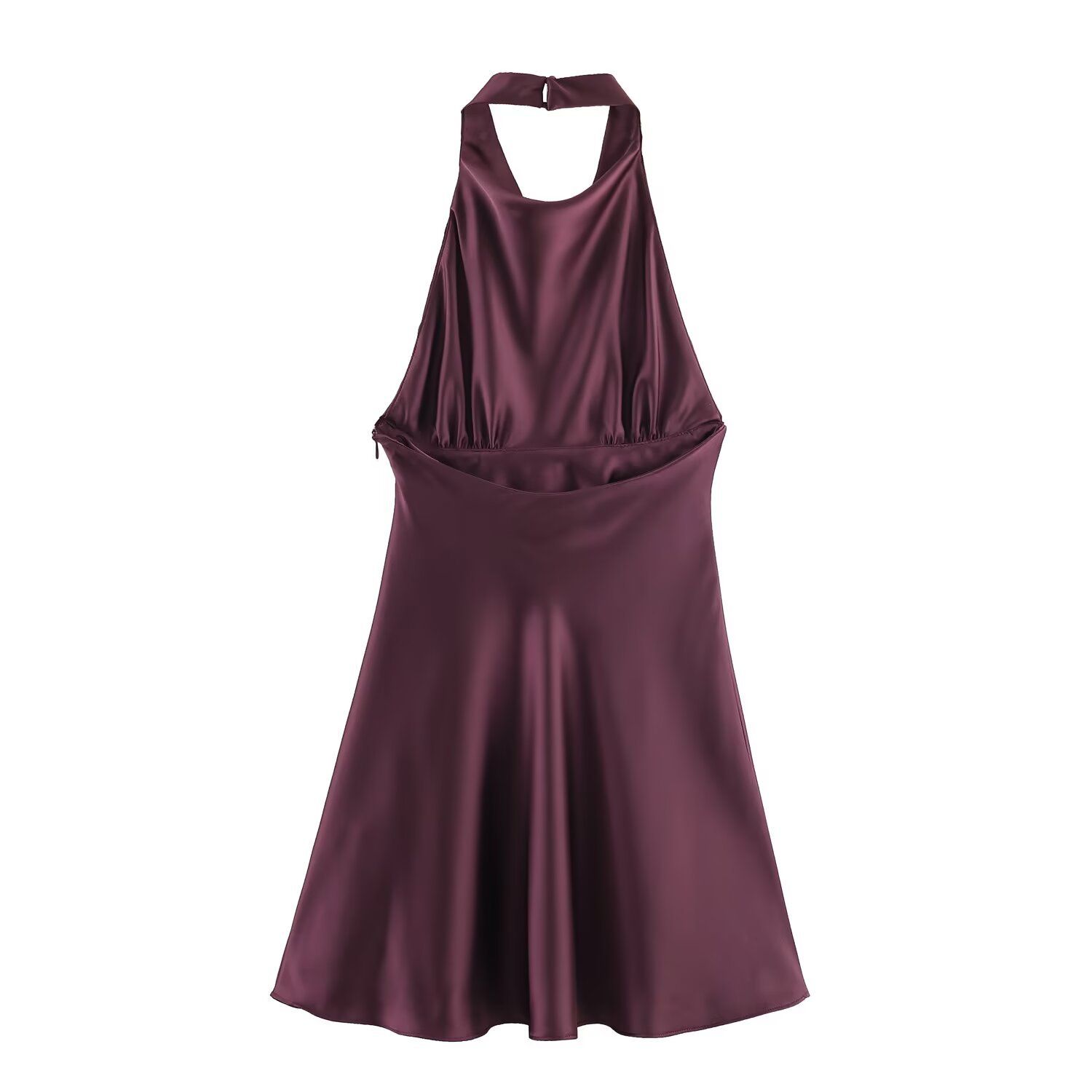 Silk Satin Mini Dress Classic Versatile KUN-00088