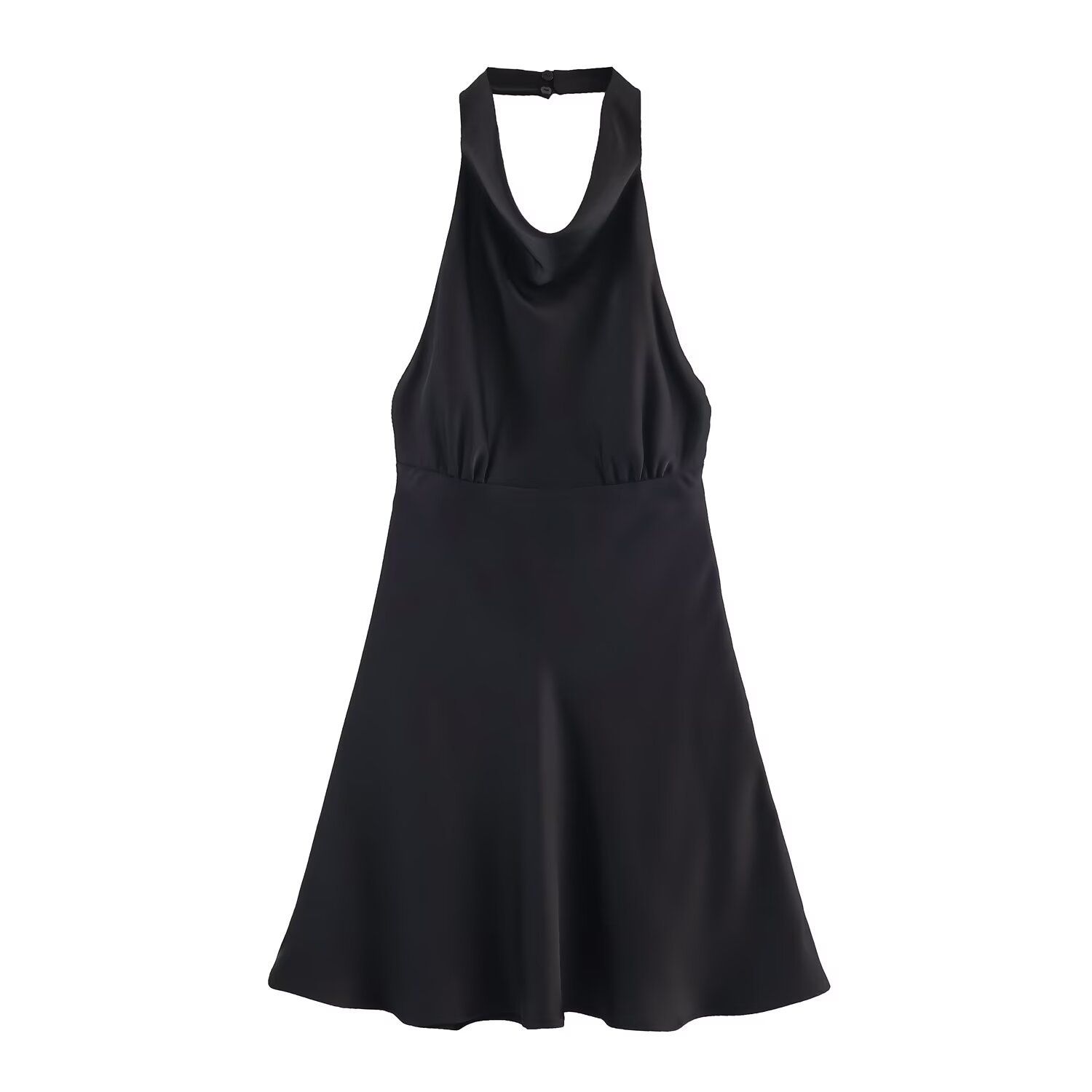 Silk Satin Mini Dress Classic Versatile KUN-00088