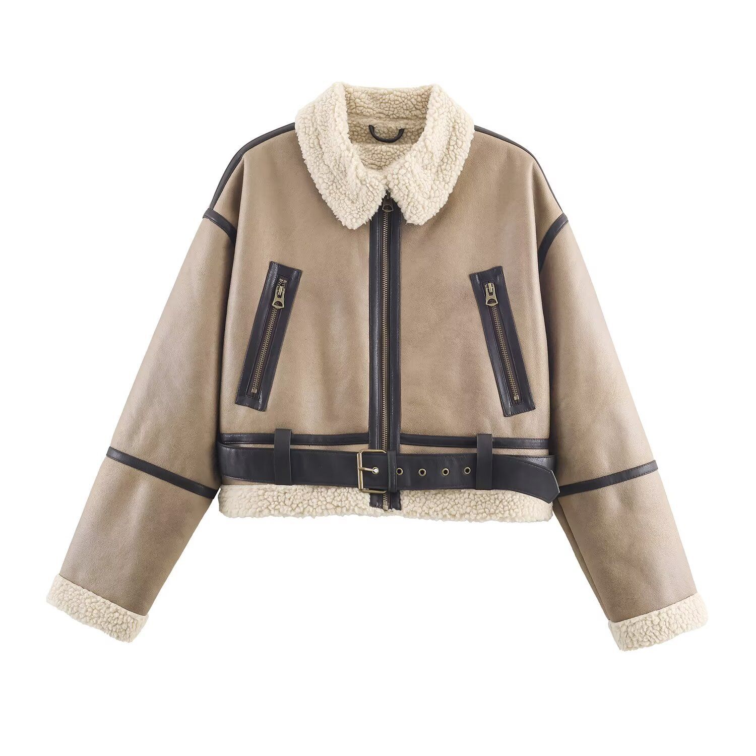 Veste courte double face pour femme - Vêtement d'extérieur décontracté et élégant KUN-00165