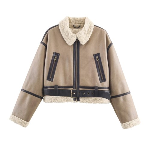 Veste courte double face pour femme - Vêtement d'extérieur décontracté et élégant KUN-00165