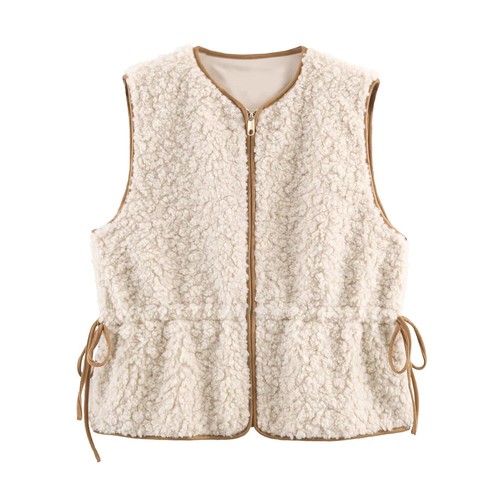 Lambswool Vest Adjustable Waist - Chic Women's Style KUN-00019