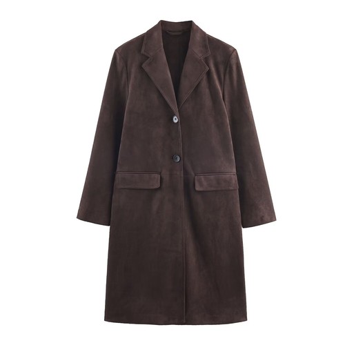 Suede Effect Jacket - Women's Fashion Casual Outerwear KUN-00180