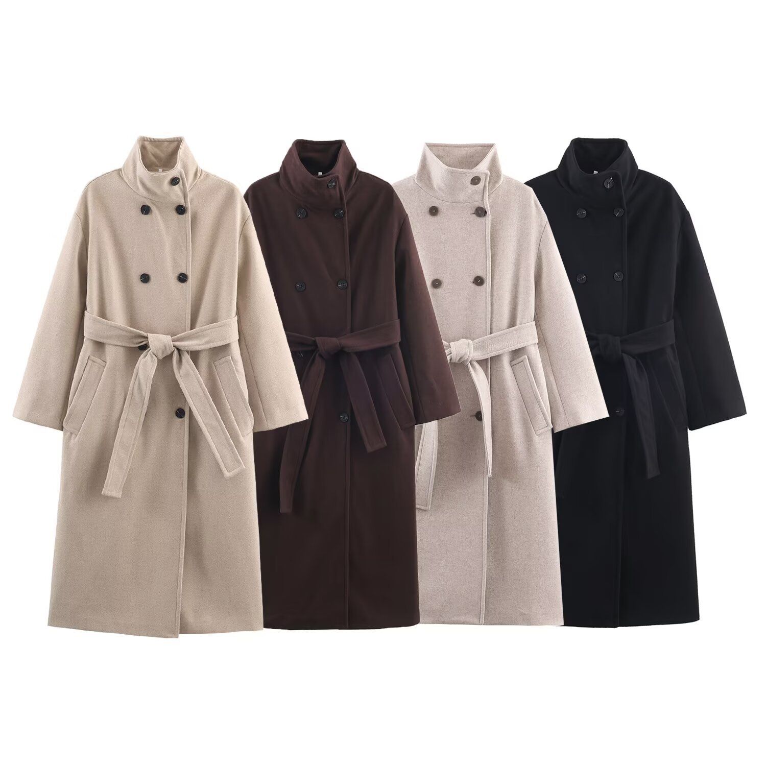 Manteau oversize à col montant pour femme, vêtement d'extérieur tendance et décontracté KUN-00007
