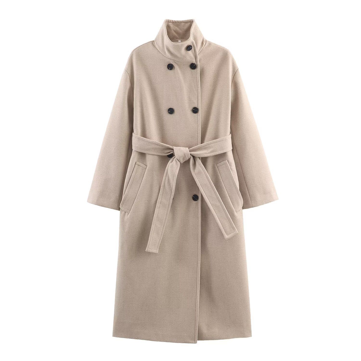 Manteau oversize à col montant pour femme, vêtement d'extérieur tendance et décontracté KUN-00007