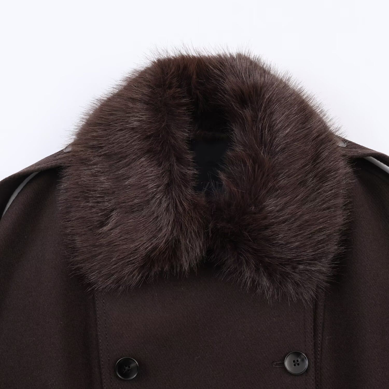 Faux Fur Collar Jacket - Trendy Mixed Fabric Outerwear KUN-00150