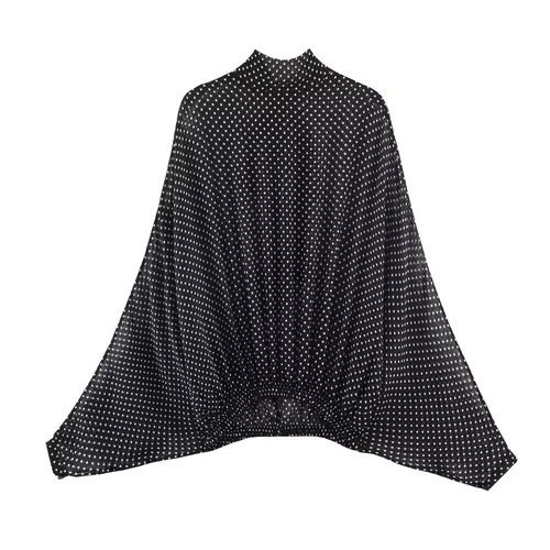 Vestido tipo blusa con lazo y lunares para mujer KUN-00074