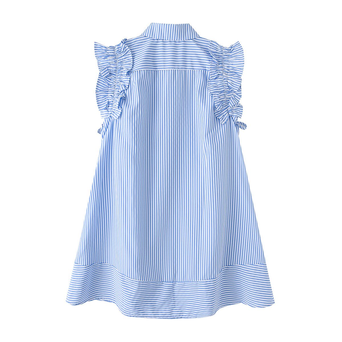 Striped Drawstring Tie Waist Dress - Classic European Style KUN-00005