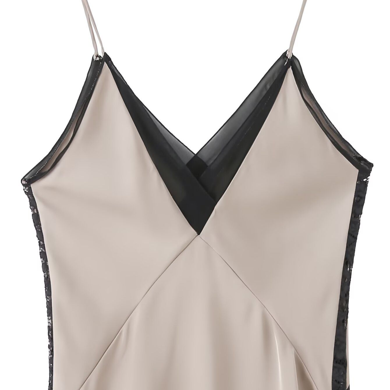 Vestido elegante de verano para mujer con tirantes finos y patchwork KUN-00014