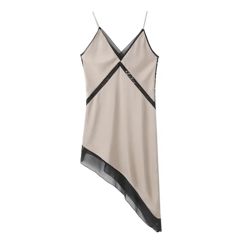 Sundress Women's Elegant Spaghetti Strap Patchwork Dress KUN-00014