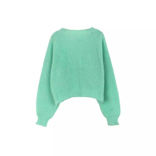 Suéter de punto para mujer, informal, holgado, con cuello redondo, SSU-00037