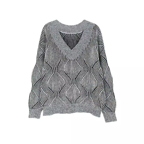 Fashionable V-Neck Knit Sweater Top - Spring Autumn Winter SSU-00011