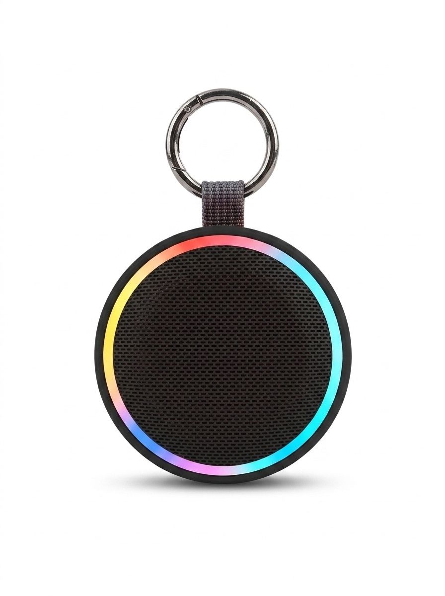 Waterproof Portable Bluetooth Speaker with RGB Lights & Clip