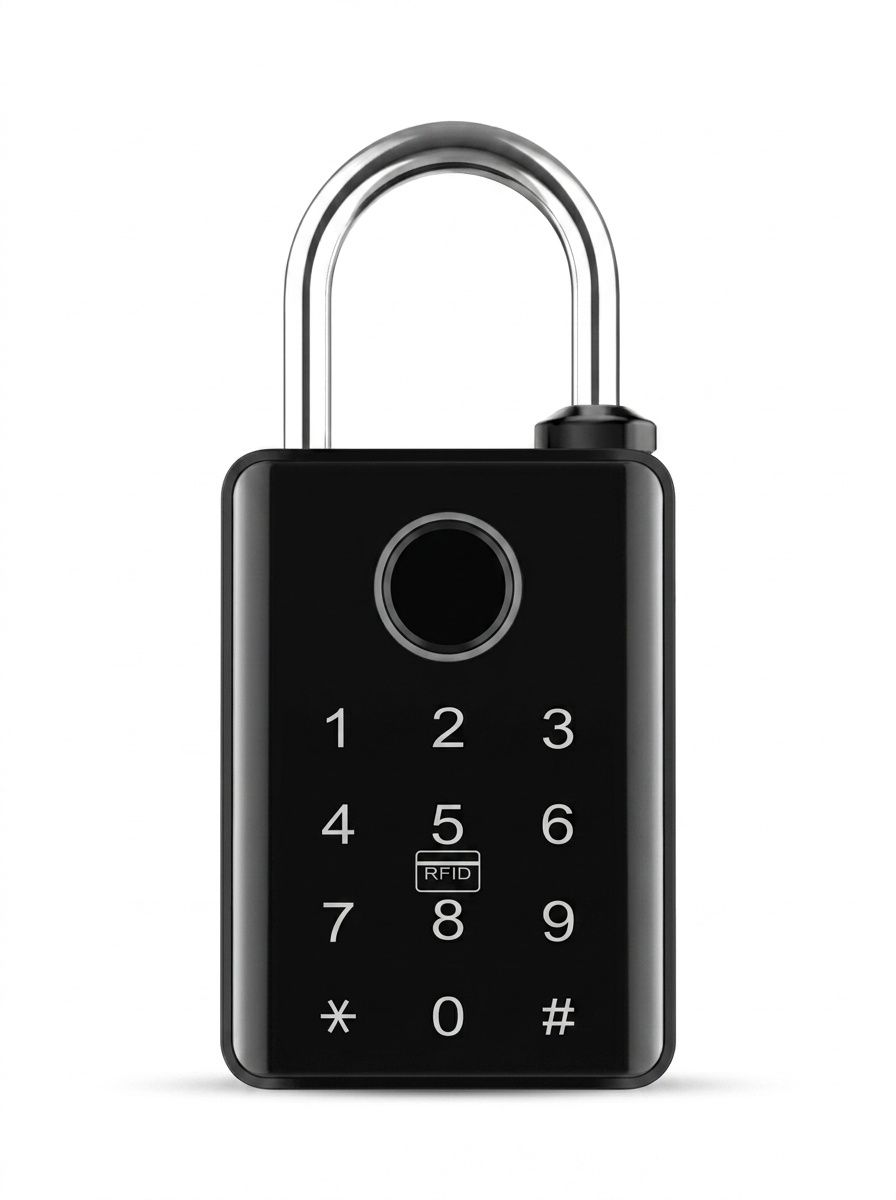 Smart Fingerprint Padlock, Keyless Bluetooth App Control Security Lock, 365-Day Standby Battery, Zinc Alloy Double Waterproof Design for Gym, Locker, Outdoor