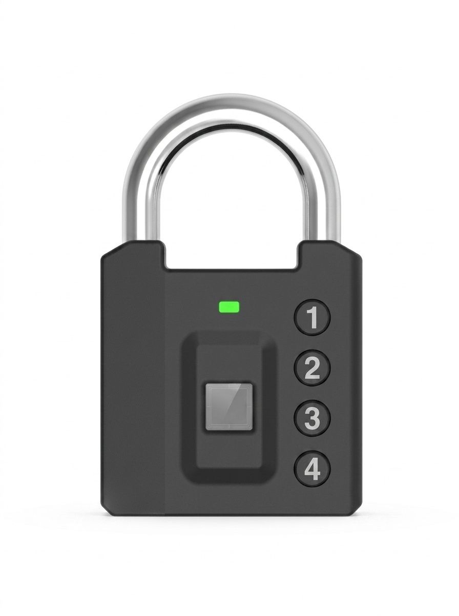 Smart Fingerprint & Password Padlock, Keyless Security Lock with Rapid Unlock, IPX5 Waterproof Zinc Alloy Body, Long-Lasting CR2032 Battery